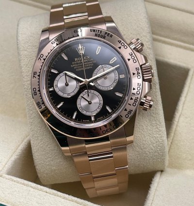 Rolex Daytona 126505 Rose Gold 18kt Black Sundust Dial New Unworn 2024 Full Set