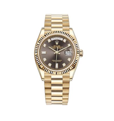 Rolex Day-date 36 36mm 18k Yellow Gold President Dark Grey Diamond Dial
