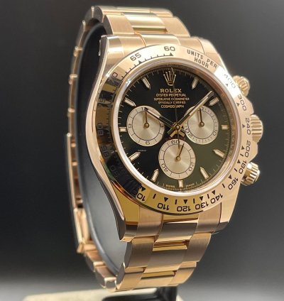 Rolex Daytona 126505 Rose Gold 18kt Black Sundust Dial New Unworn 2024 Full Set