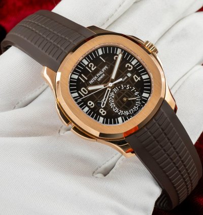 Patek Philippe Aquanaut Rose Gold Brown Dial 5164r Complete Set