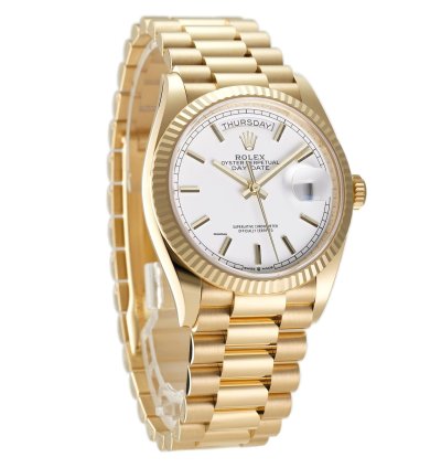 Rolex Day-date 36 36mm 18k Yellow Gold President White Index Dial