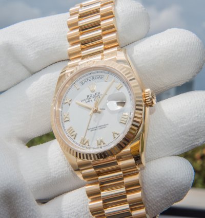 Rolex Day-date 36 36mm 2022 White Roman Dial