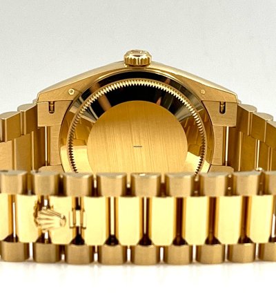 Rolex Day-date 36 36mm Champagne Diamond Dial Yellow Gold Bracelet 128238 Unworn 2023