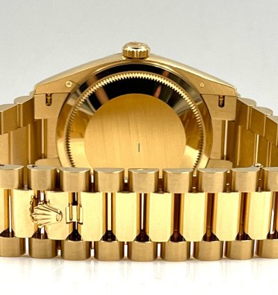 Rolex Day-date 36 36mm Champagne Diamond Dial Yellow Gold Bracelet 128238 Unworn 2023