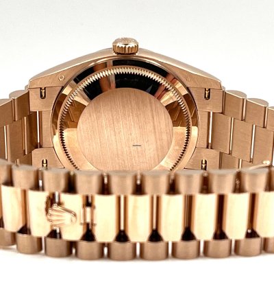 Rolex Day-date 36 36mm Chocolate Diamond Dial Rose Gold Bracelet 128235a Unworn 2023
