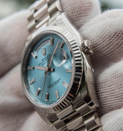 Rolex Day-date 36 36mm Dial Day-date - Ice Blue Diamond Baguette