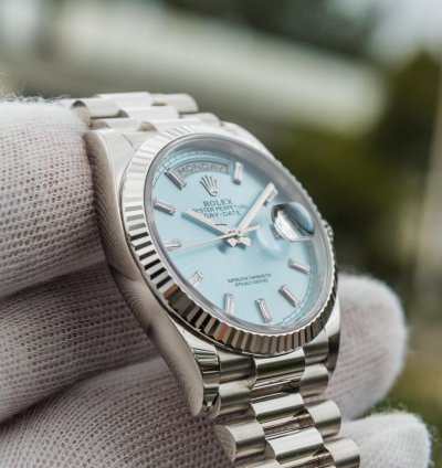 Rolex Day-date 36 36mm Dial Day-date - Ice Blue Diamond Baguette
