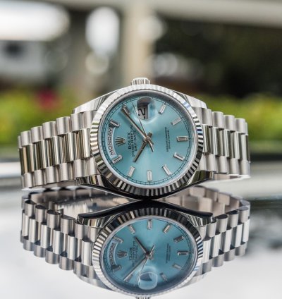 Rolex Day-date 36 36mm Dial Day-date - Ice Blue Diamond Baguette