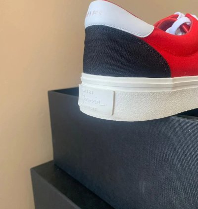 Low Top Skeleton Sneaker In Black Red
