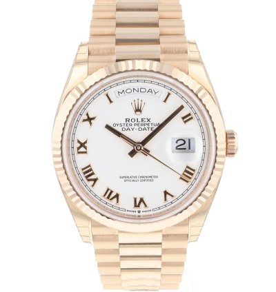 Rolex Day-date 36 36mm Everose Gold White Roman Dial New