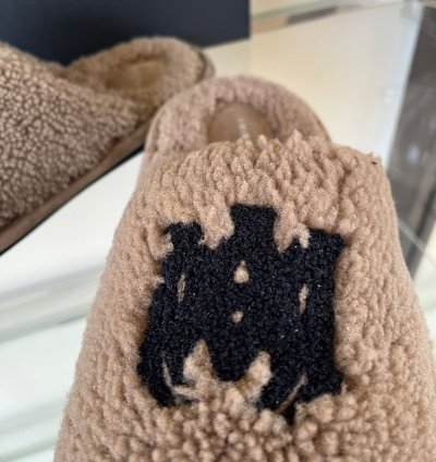Ma Shearling Lux Slipper In Camel