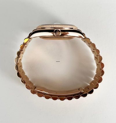 Rolex Day-date 36 36mm Fluted Bezel Everose Gold Chocolate Diamond Dial Presidential Band