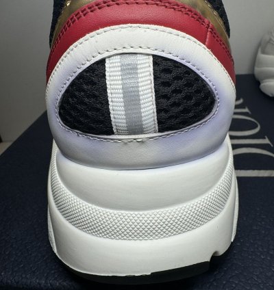 Men Dior B22 White Burgundy Gold Sneakers Size 50