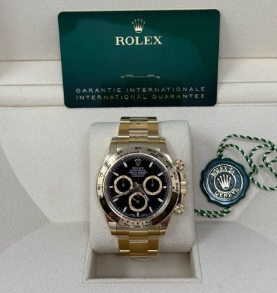 Rolex Daytona 126508 Cosmograph Yellow Gold Black Paul Newman Dial 40mm