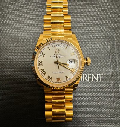Rolex Day-date 36 36mm Gold White Face Roman Numbers