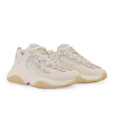 Mixed White Leather Bone Runner Sneakers Size 43