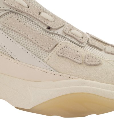 Mixed White Leather Bone Runner Sneakers Size 43