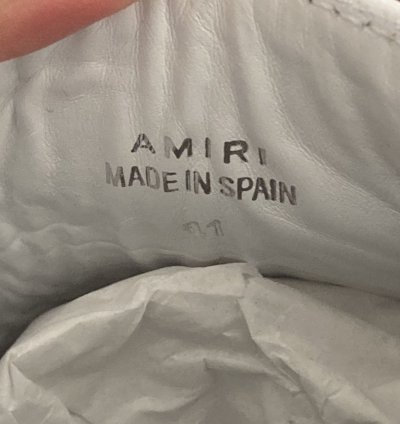 New Amiri Bandana Buckle White Leather Slip On Sneakers Sz 8