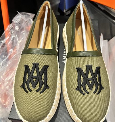 New Amiri Espadrille Slip On Military Green Shoes Size 43