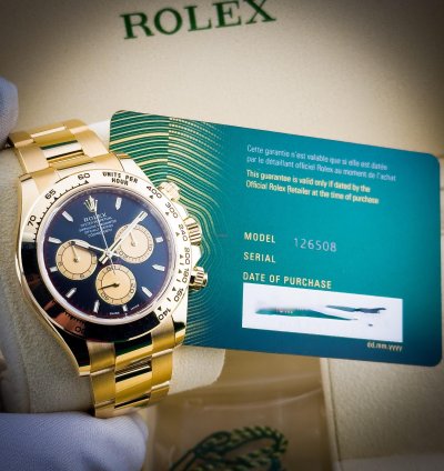 Rolex Daytona 126508 Yellow Gold Black Paul Newman 40mm Watch Rare