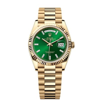 Rolex Day-date 36 36mm New Release 2024 Day-date 36 Green Baguette Dial 128238
