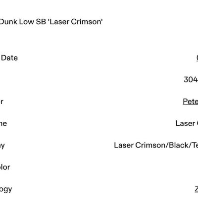 Nike Sb Dunk Low Laser Crimson