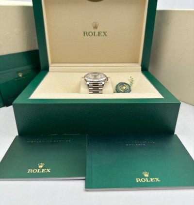 Rolex Day-date 36 36mm Silver Index Dial White Gold Bracelet 128239 Unworn 2022