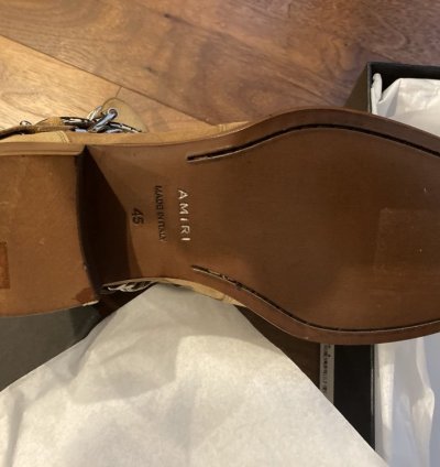 Nib Amiri Bandana Boots Brown Beige 45 Rare
