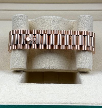 Rolex Day-date 36 36mm White Roman Dial Rose Gold Bracelet 128235 Unworn 2024