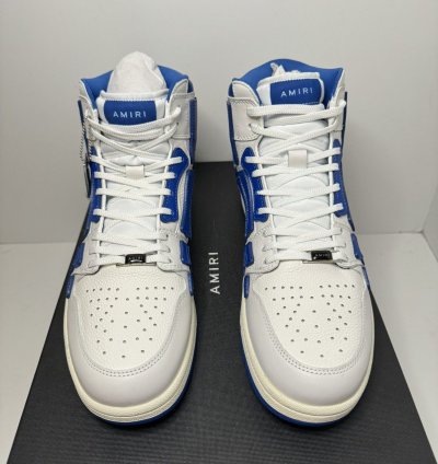 Nib Amiri Skel Top Hi Blue White Sneakers Size 45 12us