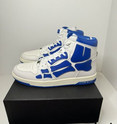 Nib Amiri Skel Top Hi Blue White Sneakers Size 45 12us