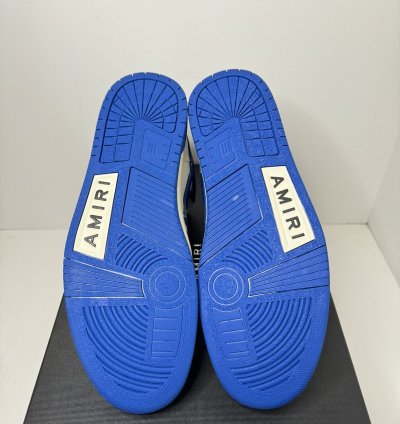 Nib Amiri Skel Top Hi Blue White Sneakers Size 45 12us