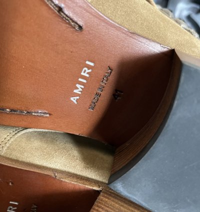 Nib Amiri Tan Jodphur Conch Suede Boots Studs Size 8 41