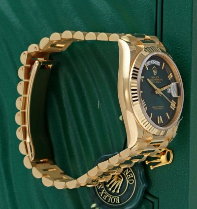 Rolex Day-date 36 36mm Yellow Gold 128238 Green Ombre Roman