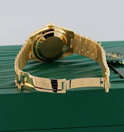 Rolex Day-date 36 36mm Yellow Gold 128238 Green Ombre Roman