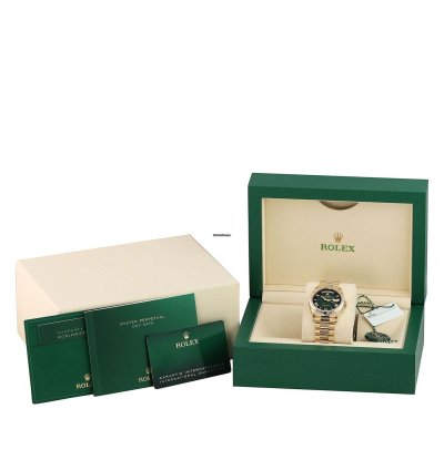 Rolex Day-date 36 36mm Yellow Gold 128238 Green Ombre Roman
