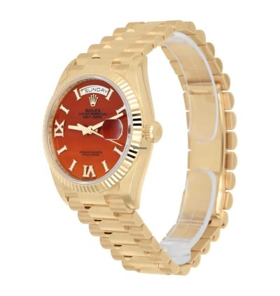 Rolex Day-date 36 36mm Yellow Gold Carnelian Roman Diamond Dial 128238 Presidential