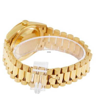 Rolex Day-date 36 36mm Yellow Gold Champagne Diamond Dial Fluted Bezel 128238