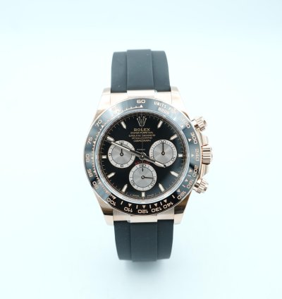 Rolex Daytona 126515ln Cosmograph Daytona 18k Rose Gold Oysterflex Black Dial Complete Set 2024