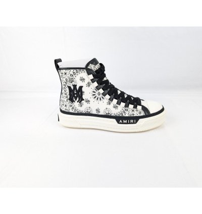O1rshd1 Bandana Ma Court Hi Top Sneakers In White Black