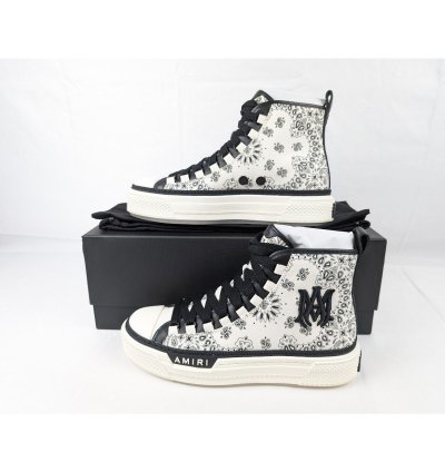 O1rshd1 Bandana Ma Court Hi Top Sneakers In White Black