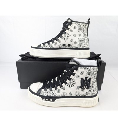 O1rshd1 Bandana Ma Court Hi Top Sneakers In White Black