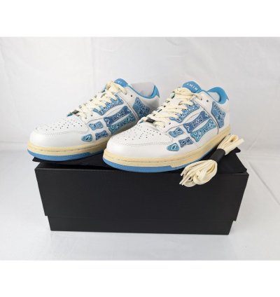 O1rshd1 Bandana Skeleton Top Low Sneakers In White Blue