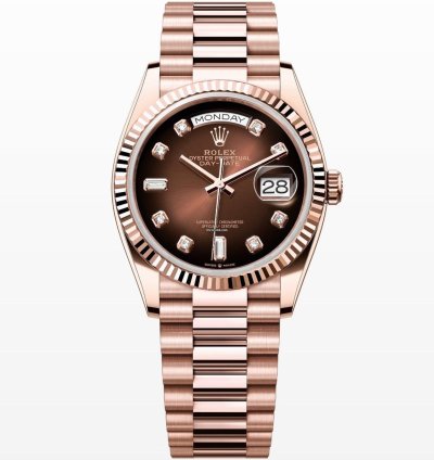 Rolex Day-date 36 Brown Ombre Diamond Dial Unworn