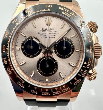 Rolex Daytona 126515ln Rose Gold Oysterflex Sundust Dial Unworn 2024