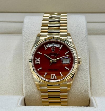 Rolex Day-date 36 Carnelian Dial Bnib 2024