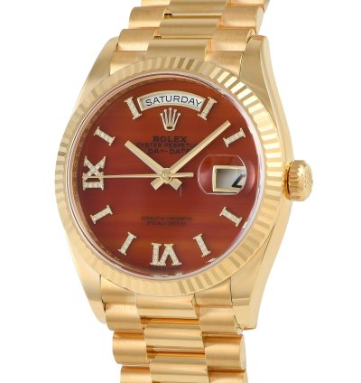 Rolex Day-date 36 Carnelian Diamond Dial Watch 128238