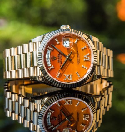 Rolex Day-date 36 Carnelian Diamond Set Dial - 128238