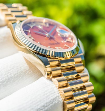 Rolex Day-date 36 Carnelian Diamond Set Dial - 128238