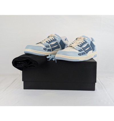 O1rshd1 Skelton Top Low Sneakers In Baby Blue White